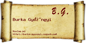 Burka Gyöngyi névjegykártya